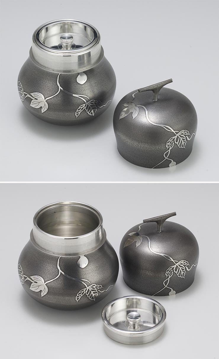 Amazon｜大阪浪華錫器 茶壺 磨 ヒサゴ（大） 50g｜茶入・茶壺